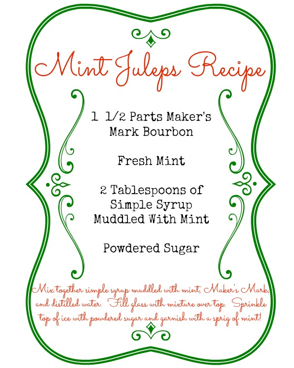 Printable Mint Julep Recipe Printable Word Searches